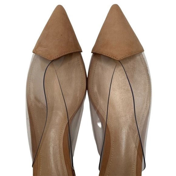 COPY - NIB SCHUTZ CLEARLY LEATHER FLAT BEIGE POINTY SLIP ON / FLAT MULE SHOES  … - Picture 4 of 10